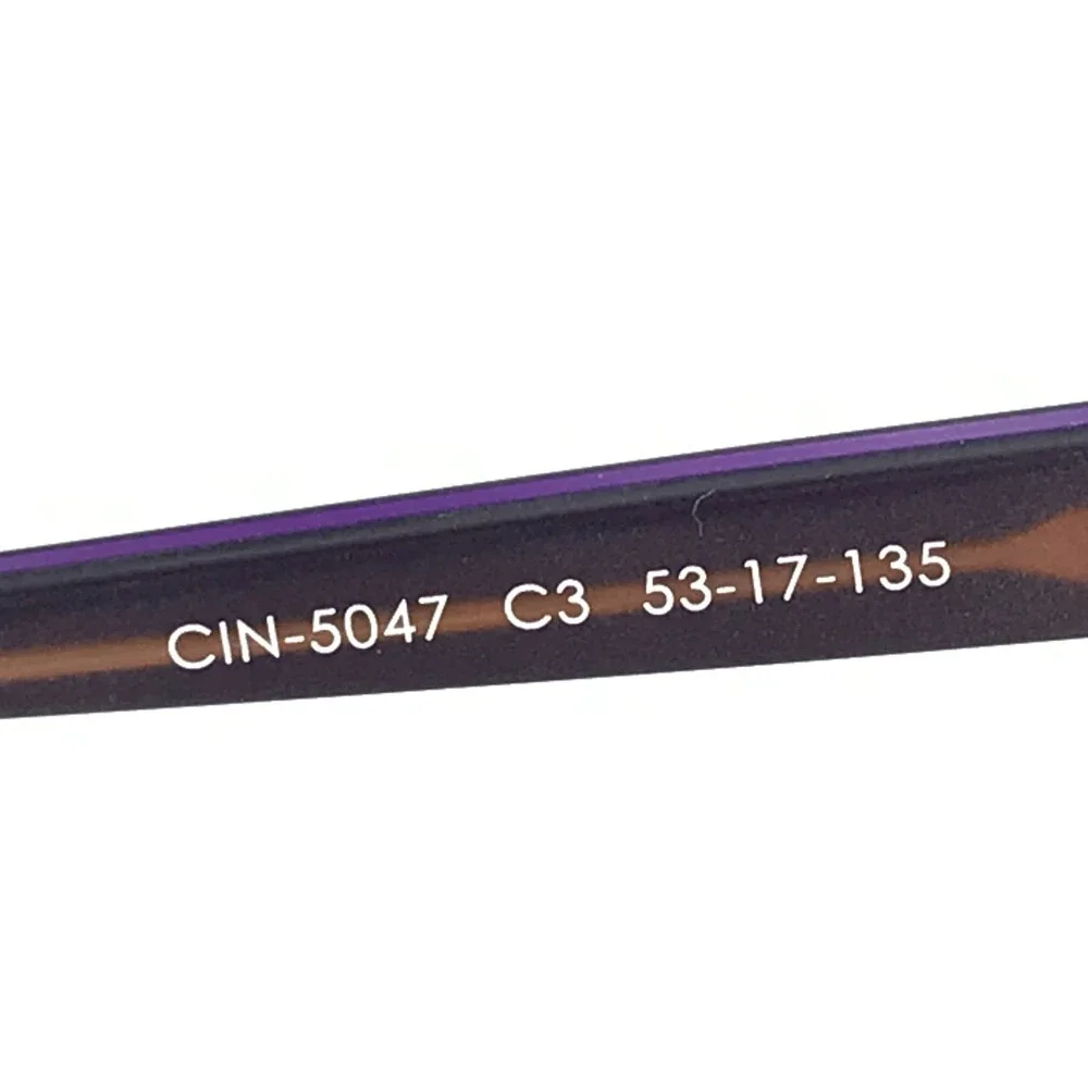 Cinzia Eyeglasses Frames CIN-5047 C3 Shiny Brown Cat Eye Full Rim 53-17-135